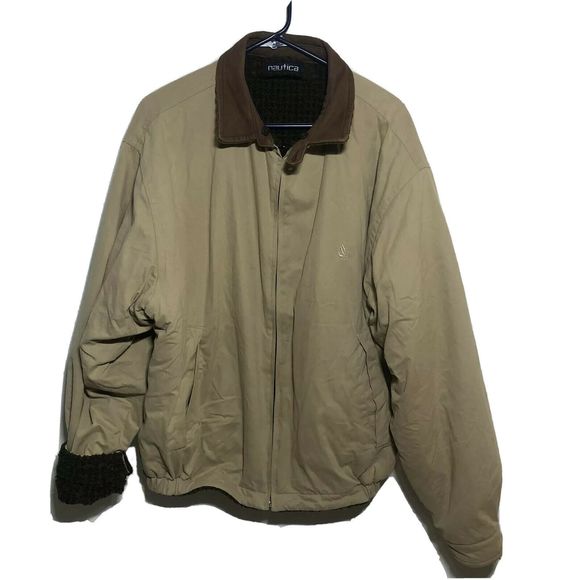 Khaki Brown Bomber Jacket Vtg 